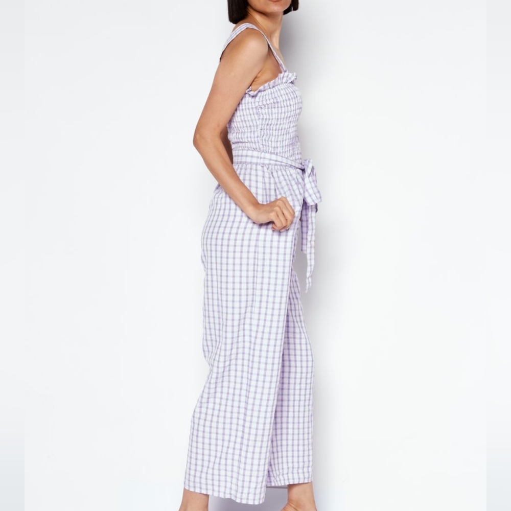 NWT RILEY & RAE | Checkered Smocked Jumpsuit - Picture 3 of 5